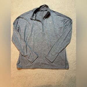 Women’s Nike Dri-FIT Heathered Gray-Blue 1/4 Zip – Size: Large
